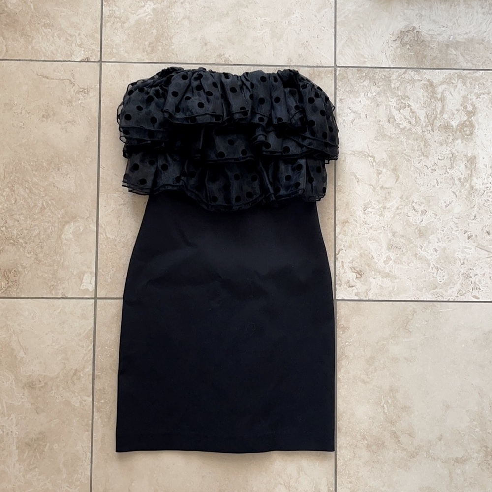 ZARA |  Strapless Black Dress - Picture 3 of 4